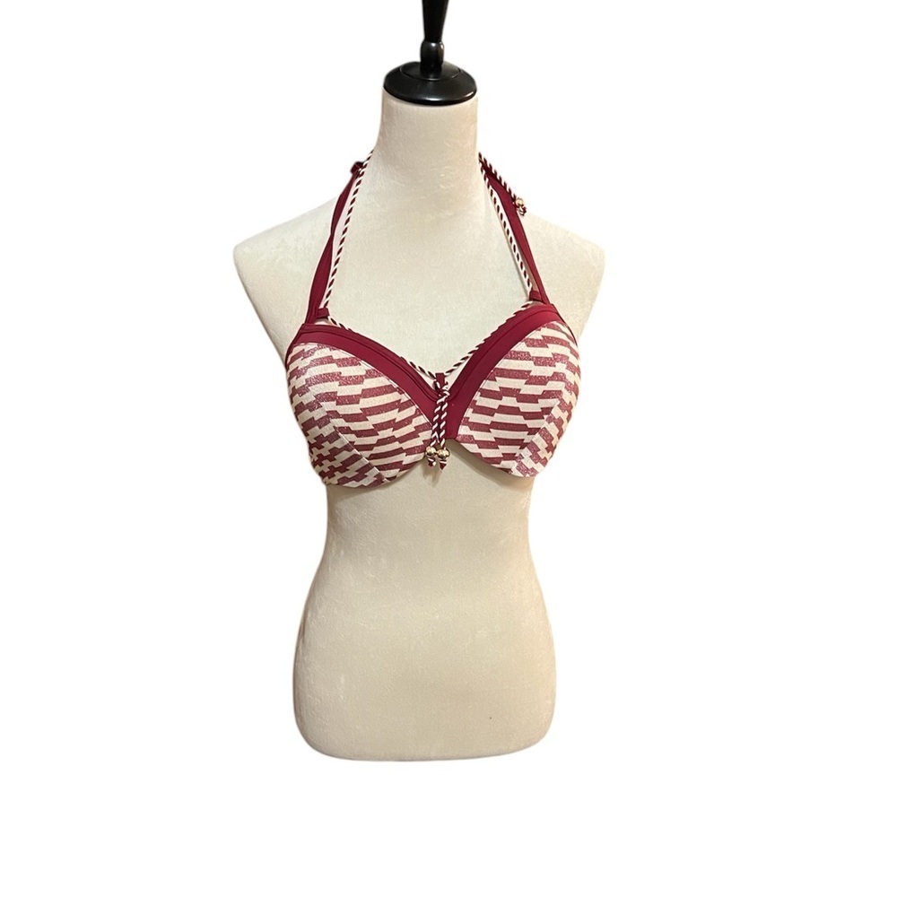 Marlies Dekkers  Push-up Bikini Top In Red and White Stripes Size 38C